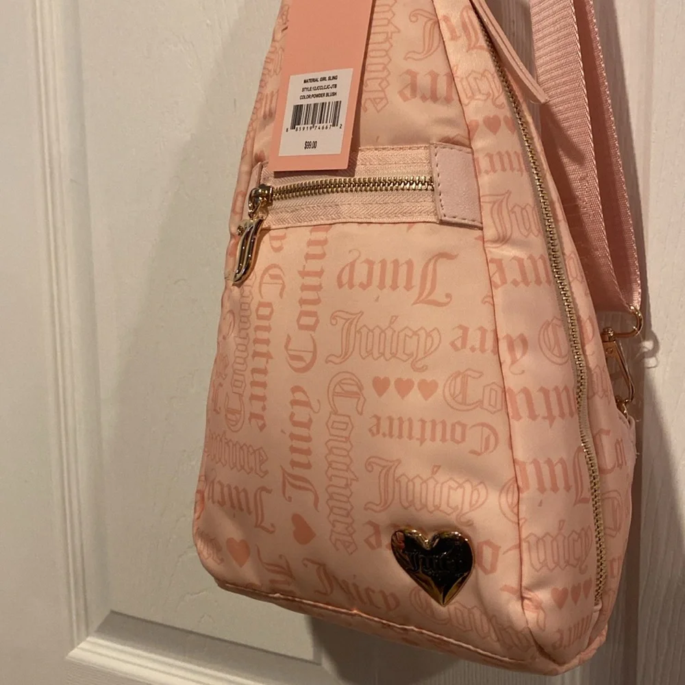 BNWT JUICY COUTURE Material Girl Sling Backpack in Powder Blush Pink